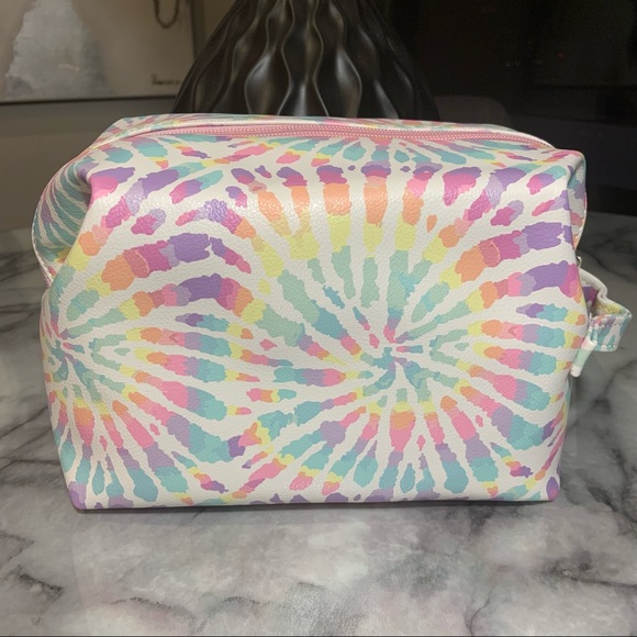 Luv Betsey by Betsey Johnson Pastel Tye Dye Faux Leather Cosmetic Bag - Picture 3 of 10